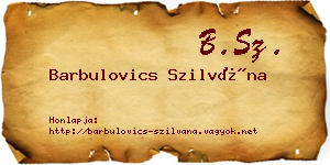 Barbulovics Szilvána névjegykártya